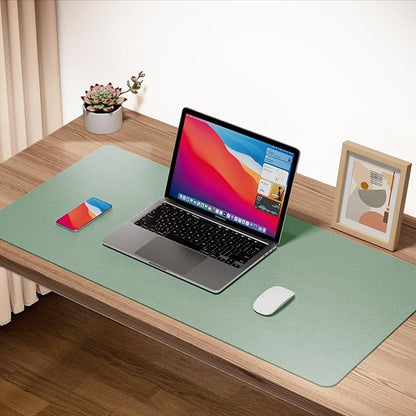 Boutilon Leather Desk Pad 47"x 24" Non-Slip Mouse Pad,Business Desk Pad,Extended Table Protector for Keyboard and Mouse,Desk Writing Pad for Office Home Working Decor (XXXL-Green)