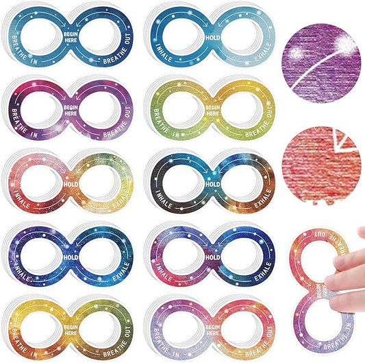 80 Pcs Anxiety Sensory Stickers with Inspirational Quotes Calm Textured Strips Relief Mental Health Stickers School Office Adhesive Sensory Tape Anti Stress Toys for Adults Teens (Novelty)