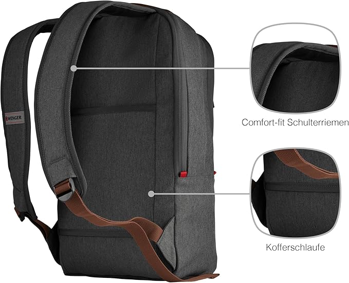 Wenger City Upgrade Laptop Backpack with Cross Body Day Bag 40.64 cm 16 Inches Grey