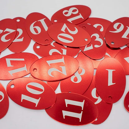 StayMax Aluminum Alloy Oval Number Tag Key Tag with Key Rings