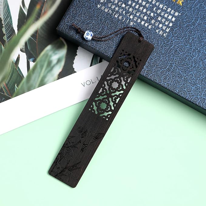 Wooden Bookmark Engraved Book Mark Vintage Style Best Unique Gifts Set for Book Lovers,Women,Men,Teacher,Birthday Present