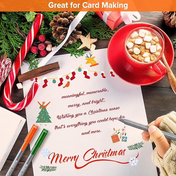 Niutop Easter Basket Stuffers Gifts for Teens Adults,Cute Colored Pens, 10-Color Aesthetic Drawing Pens Fine Tip Markers Journaling Pen Set, Fun Stationary, Scrapbook School Supplies