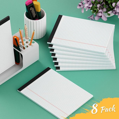 Legal Pads 8.5 x 11 Note Pads 8.5” x 11.75” College Ruled Writing Pads 80gsm Lined Paper, 30 Sheets per Pad, 12 Pack Perforated To-Do List Notepad Ideal for Office, Home, School