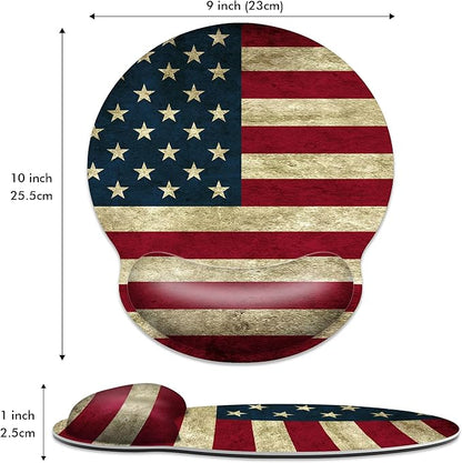 Ergonomic Mouse Pad with Wrist Support,American Flag Mouse Pad with Wrist Rest,Relieve Wrist Pain Mousepad Non-Slip Rubber Base,Mouse Pads for Desk,Computers,Laptop,Office,Home,Gaming,Accessories
