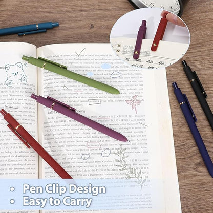 FIOVER Colored Pens, 6 Pack Colorful Gel Pens, Medium Point 0.7mm, Smooth Writing Journaling Supplies Multicolor Ballpoint for Journaling, Drawing, Doodling, and Note Taking(6PCS Vintage Colorful)