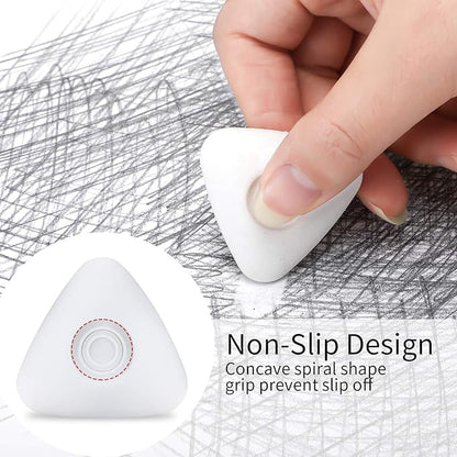 10 Pieces Drawing Art Pencil Erasers, Multi-Shape Painting Grey Kneaded White Foam Erasers with Grip for Art Sketching Drafting Supplies