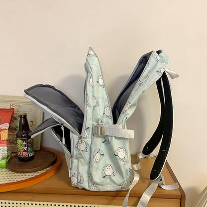 Roffatide Anime Pompom Purin All Over Print Large Capacity Casual Backpack Laptop Backpack Travel Hiking Rucksack Bike Backpack Yellow