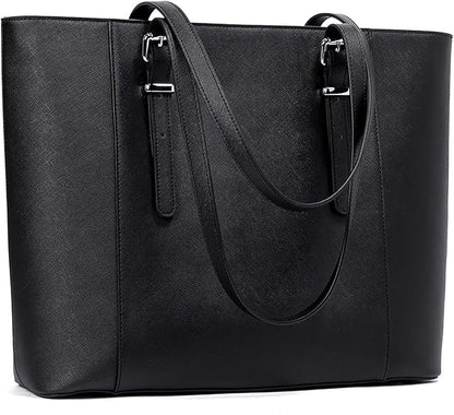 Telena Laptop Tote Bag for Women, 15.6 Inch Shoulder Tote Bag Leather Briefcase for Women, Large Capacity Handbag Bags