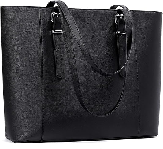 Telena Laptop Tote Bag for Women, 15.6 Inch Shoulder Tote Bag Leather Briefcase for Women, Large Capacity Handbag Bags