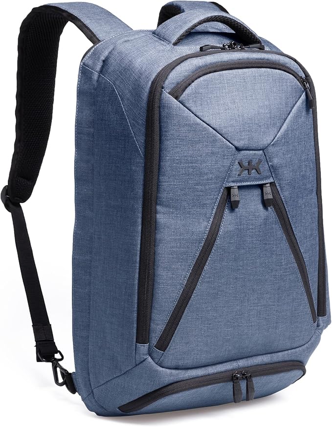 Knack Series 1 Laptop Backpack Fits up to 15 Inch - Knack Bags Carry-On Backpack, TSA Approved, Expandable Travel Backpacks With 3 Day Outfit Capacity (Indigo Blue, Medium)
