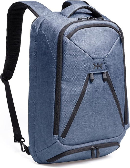 Knack Series 1 Laptop Backpack Fits up to 15 Inch - Knack Bags Carry-On Backpack, TSA Approved, Expandable Travel Backpacks With 3 Day Outfit Capacity (Indigo Blue, Medium)