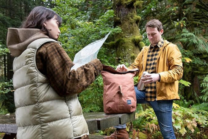 Skyway Luggage Rainier Rolltop Commuter Casual Daypack for Work or Hiking, Eco-Friendly, Made of 100% rPET Travel Laptop Bag for Women & Men, 20L, Moab Red