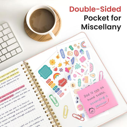 Dotted Spiral Journal Notebook for Women & Men, 140 Pages, Bullet Dotted Notebook for Journaling & Note Taking, Journals for Writing, A5(6"x8") - Pink