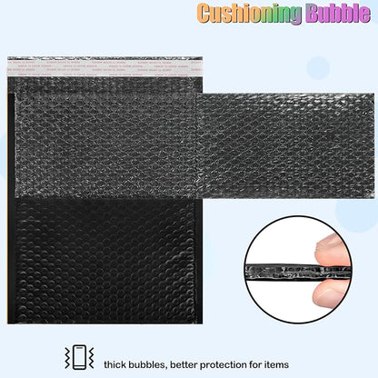 8.5 x 12 Inch Bubble Mailers, 30 Pack Self-Seal Poly Padded Envelope, Waterproof Shipping Bags for Small Business, Black
