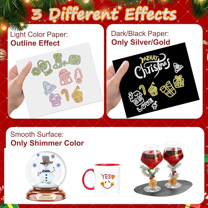 Shimmer Markers,18 Colors Outline Pens, Gold and Silver Double Line Outline Markers, Metallic Marker Glitter Pens Set for Art Crafts, Easter Basket Stuffers for Teens, Greeting Cards, DIY, Scrapbook