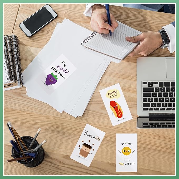 Yeaqee 240 Pcs Employee Appreciation Kudos Cards Funny Blank Back Motivational Card Encouragement Thank You Note Recognition Card for Teacher College Affirmation Gift(Punny2)