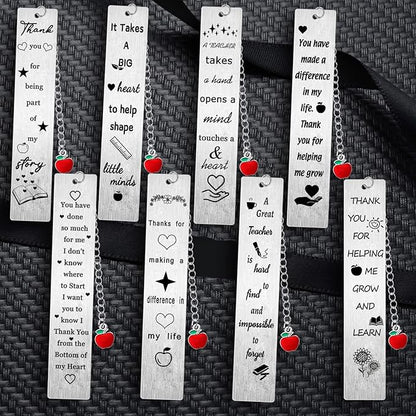 8PCS Teacher Thank You Gifts Bookmark Appreciation Bookmark Gifts Teacher Appreciation Presents for Birthday Teacher’s Day Retirement Graduation Back to School Gifts (Teacher)