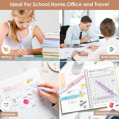 Gel Pens, Easter Basket Stuffers for Kids, Birthday Gifts for Women Teens, Preppy Stuff, Black Ink Pens for Journaling Note Taking, Valentines Gifts for 4-12 Year Old Girl (10 Pcs Gradient)