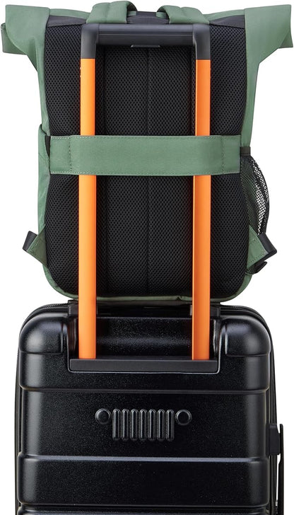 Jeep JS016D Rolltop Travel Backpack, Grey, 17" Laptop