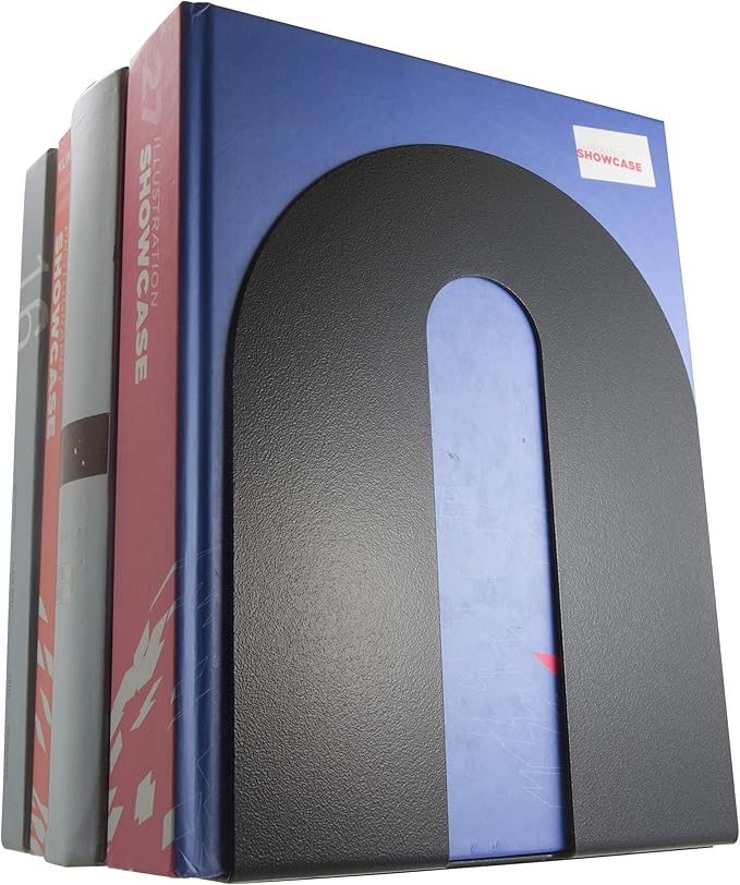 Officemate® OIC® Magnetic Heavy-Duty Bookends, 10" x 8" x 8", Black, Set Of 2