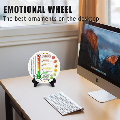 Feelings Wheel, Double-Sided Emotion Wheel with Stand, Counseling Office Must Have, Feelings Wheel Suitable for Therapy Office Decor School Counseling Office Must Have (WD, 1)