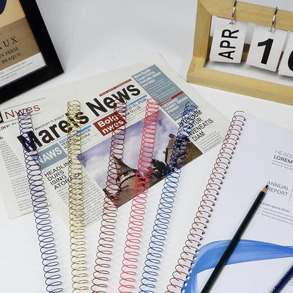 Rayson 15.9mm Spiral Metal Coil for Binding, 4:1 Pitch, 48-Loops, 5/8" Metal Coils Binding 140 Sheets Capacity, Multicolor & Pack of 100