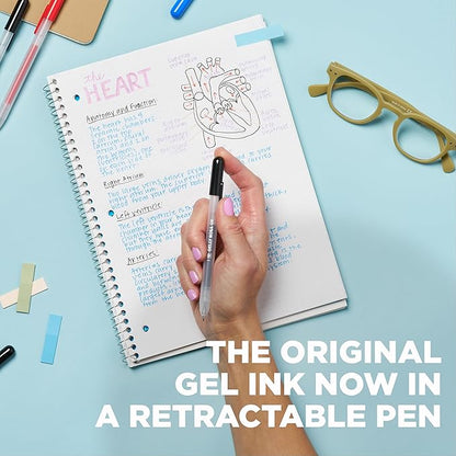 SAKURA Gelly Roll Retractable Gel Pens Colored - Sparkle Set - Medium Point Ink Pen for Journaling, Art, or Drawing - Colored Gel Pens with Glitter, Metallic, Blue & Black Pens - 10 Pack