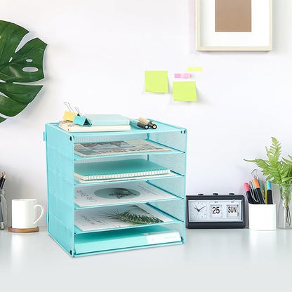 EASEPRES 5 Slot Desk Organizer Tray, Blue