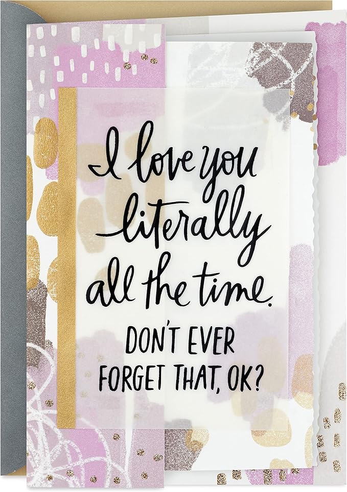 Hallmark Anniversary Card for Husband, Wife, Boyfriend, Girlfriend (Love You All the Time)