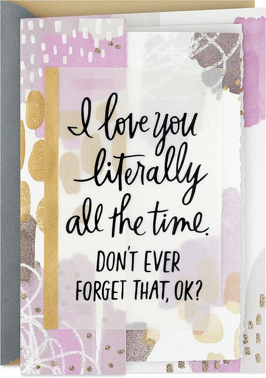 Hallmark Anniversary Card for Husband, Wife, Boyfriend, Girlfriend (Love You All the Time)