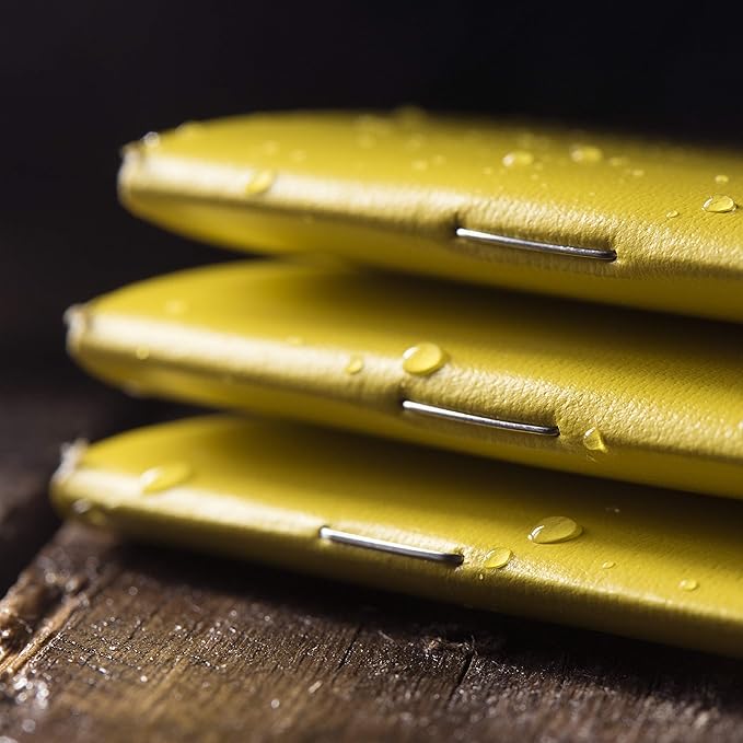 Rite In The Rain All-Weather Mini-Stapled Notebook, 3 1/4" x 4 5/8", Yellow Cover, Universal Pattern, 3 Pack (No. 371FX-M), 4.625 x 3.5 x 0.125