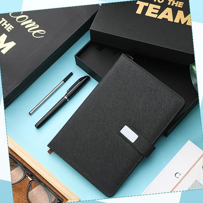 SaieGlossy New Employee Welcome to The Team Gift Sets Notebook and Pen Welcome to The Team Box Employee Appreciation Gift Sets for New Office Worker(Black)