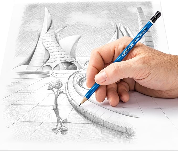 STAEDTLER Mars Lumograph F Graphite Art Drawing Pencil, 6 Pencils