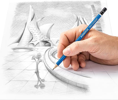 STAEDTLER Mars Lumograph F Graphite Art Drawing Pencil, 6 Pencils