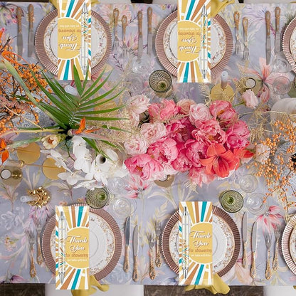 50 Sets Baby Shower Favors Gifts for Guests Includes 50 Rolling Paper Ballpoint Pens and 50 Greeting Thank You Bookmarks Baby Shower Party Favors (Here Comes The Sun)