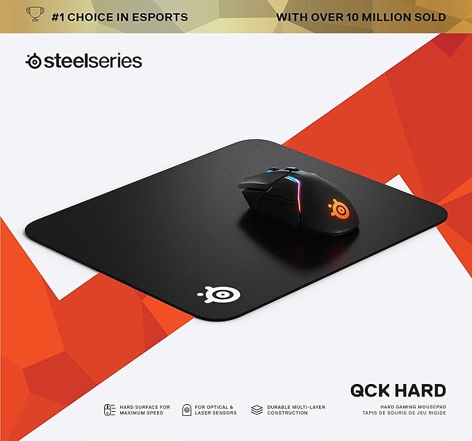 SteelSeries QcK Gaming Mouse Pad - Medium Hard - Minimal Friction - Pinpoint Accuracy