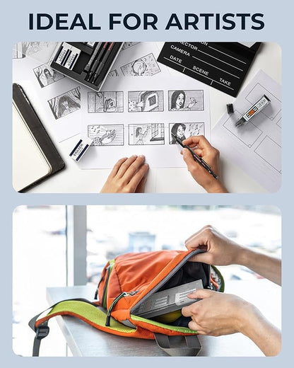 0.7mm Mechanical Pencil Set, 3PCS Metal Mechanical Pencils 0.7mm with 6 Tubes HB & 2B Lead Refills,Erasers, Weatherproof Artist Pencils with Case for Outdoor Writing Drafting Drawing