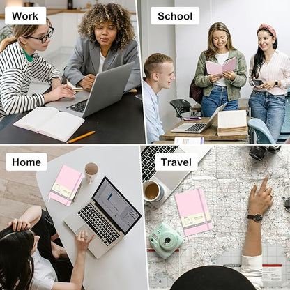 Comix Lined Journal Notebook for Women Men, Journaling Notebooks for Office School Home, Pink, 240 Pages, 5.5" x 8.3", College Ruled, A5, Hardcover