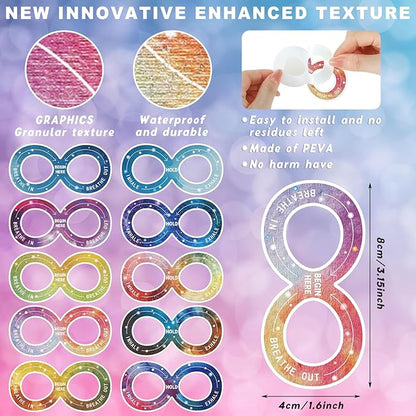 80 Pcs Anxiety Sensory Stickers with Inspirational Quotes Calm Textured Strips Relief Mental Health Stickers School Office Adhesive Sensory Tape Anti Stress Toys for Adults Teens (Novelty)