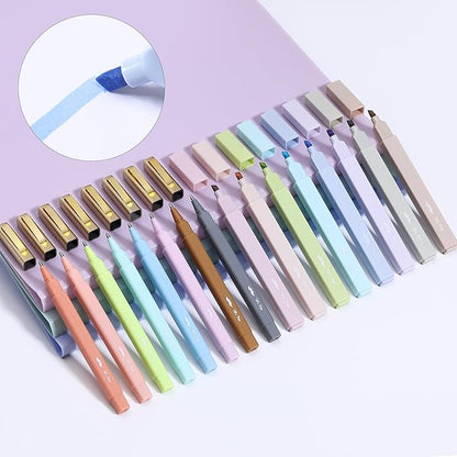 Mr. Pen- Aesthetic Highlighters and Pens, 16 Pack, Black Ink, Pastel Color Highlighters, No Bleed Bible Pens