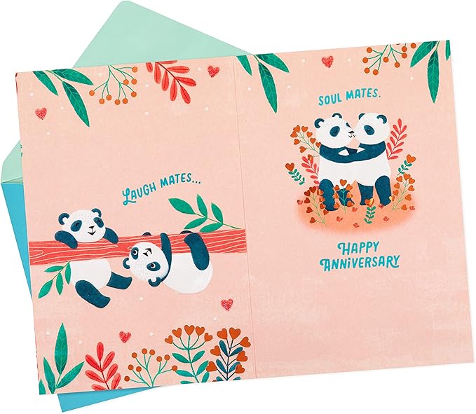 Hallmark Anniversary Card (Soul Mates, Pandas)