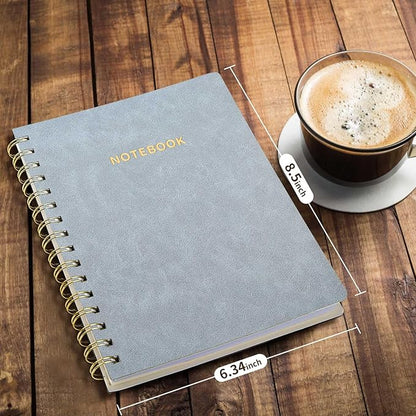 Spiral Notebook College Ruled Soft Cover Suede Aesthetic Note book 160 Pages 8.5" x 6.34" For Work Note taking,Journals For Writing School Office With Double-Sided Pocket,100GSM Thick Paper