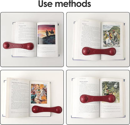 KINIVA Leather Weighted Bookmarks Book Weight Page Holder for Reading,Book Open Holder for Kids Adult,Gifts for Reader (Red)