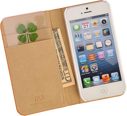 ARTMART Genuine Real Four-Leaf Green Clover St. Saint Patric's Day Bookmarks Irish Shamrock Good Luck Charm for Smartphone Wallet Case Amulet Purse Coating Gift Thanks Card L