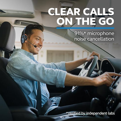 BlueParrott B250-XTS Mono Wireless Trucker Bluetooth Headset – Use On The Go, Ideal for High-Noise Environments, 91% Noise Cancellation - Includes USB-C Charging Cable, Black