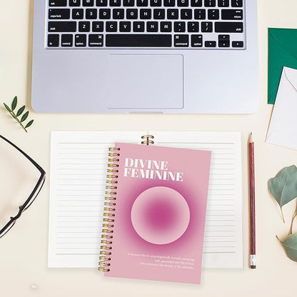 BearCake Pastel Pink Gradient Aura Notebook Journal, Divine Feminine Spiritual Notebooks, Aesthetic Notebooks, Pink Aesthetic Office Supplies, Hardcover Spiral Notebook 5.5x8.3