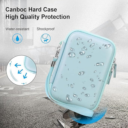 Canboc Case for Memoking/Ponek/Phomemo/Omezizy/Memoqueen T02 Mini Printer Sticker Printer/Phomemo M02 Printer, T02 Portable Thermal Printer Box for Thermal Paper, USB Cable, Blue (Case Only)