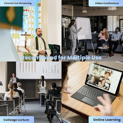 20X Optical Zoom PTZ Camera HDMI IP Live Streaming SDI USB3.0 1080P 60fps PoE Supports for Church Services Worship Education Video Conference with OBS vMix Wirecast Zoom Skype and More