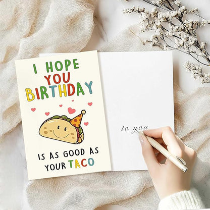 Funny Birthday Card for Men, Happy Birthday Gift for Husband, Boyfriend, Him, Humor Taco Bday Decorations Ideas