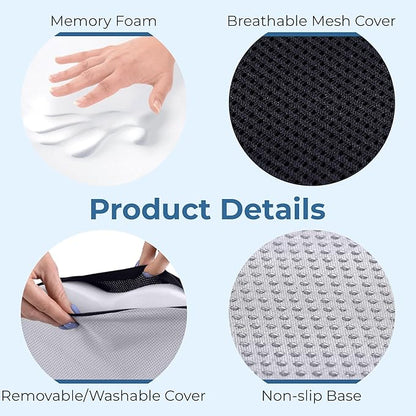 5 STARS UNITED Seat Cushion for Desk Chair - Tailbone, Coccyx Sciatica Pain Relief - Office Chair Cushions - Wheelchair Cushions - Car Seat Cushions - Pressure Relief Lifting Cushions